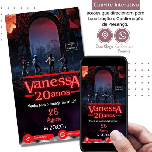 Convite Stranger Things Digital Interativo Virtual