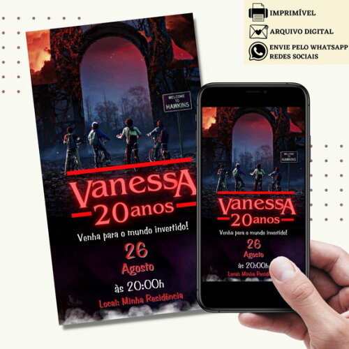 Convite Stranger Things Digital Virtual