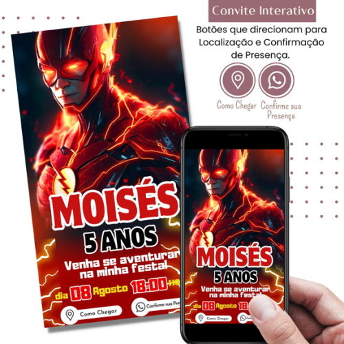 Convite The Flash Interativo Digital Virtual