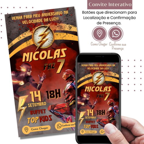Convite The Flash Interativo Digital Virtual