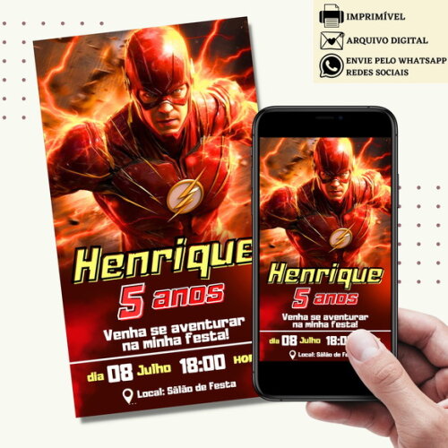 Convite The Flash Digital Virtual