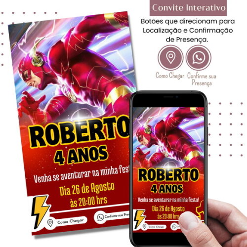 Convite The Flash Interativo Digital Virtual