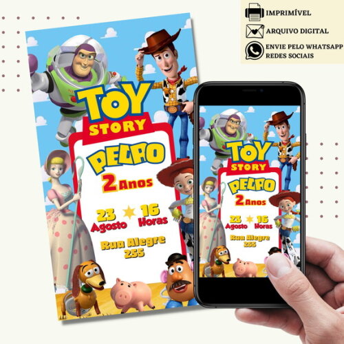 Convite Toy Story Woody Digital Virtual