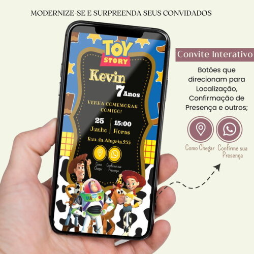 Convite Toy Story Woody Jessie Digital Interativo