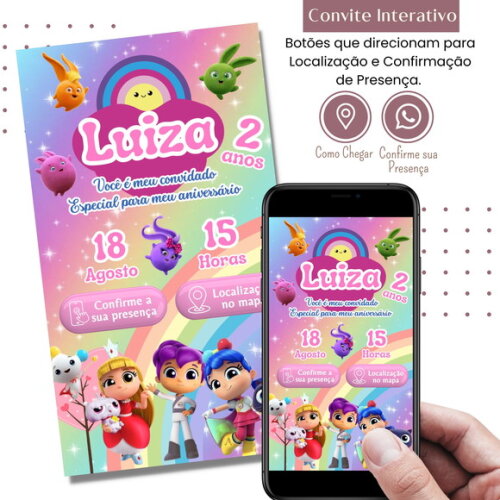 Convite Vera e o Reino do Arco-íris Digital Interativo