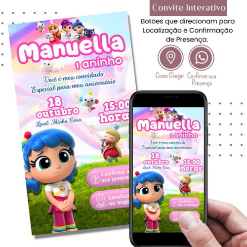 Convite Vera e o Reino do Arco-íris Digital Interativo