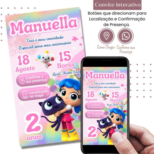 Convite Vera e o Reino do Arco-íris Digital Interativo