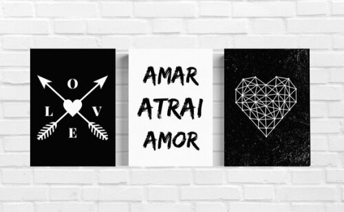 Kit Trio 3 Placas Decorativas Amar Atrai Amor Love 21x30