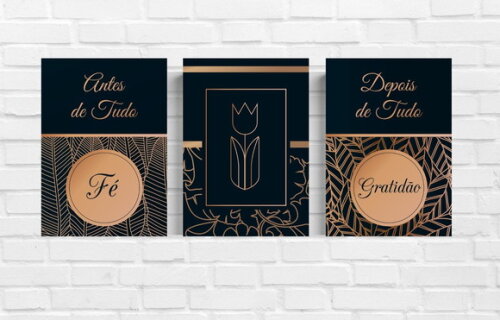 Kit Trio 3 Placas Decorativas Antes De Tudo Fé 21x30 A4