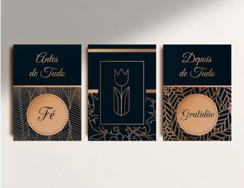 Kit Trio 3 Placas Decorativas Antes De Tudo Fé 21x30 A4