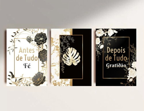 Kit Trio 3 Placas Decorativas Antes De Tudo Fé 30x42 A3