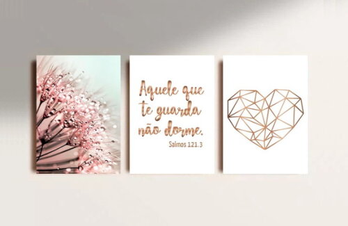 Kit Trio 3 Placas Decorativas Aquele Que Te Guarda 30x42 A3