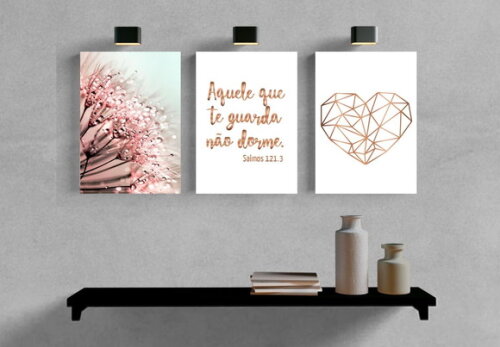 Kit Trio 3 Placas Decorativas Aquele Que Te Guarda 21x30 A4