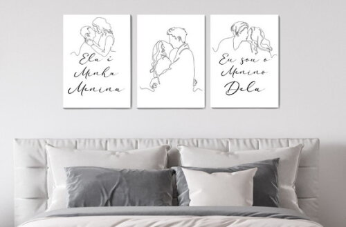 Kit Trio 3 Placas Decorativas Ela É Minha Menina 30x42