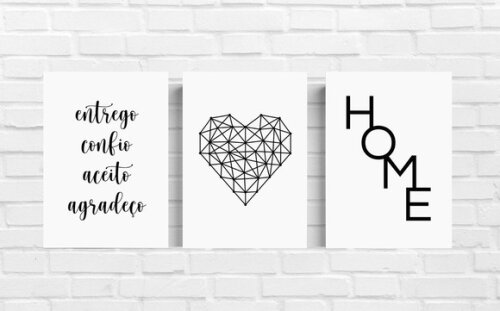 Kit Trio 3 Placas Decorativas Entrego Confio Aceito 21x30 A4