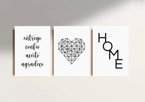 Kit Trio 3 Placas Decorativas Entrego Confio Aceito 42x60 A2