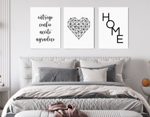 Kit Trio 3 Placas Decorativas Entrego Confio Aceito 42x60 A2