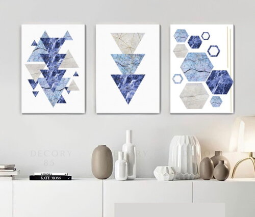 Kit Trio 3 Placas Decorativas Geométrico Abstratos 30x42 A3