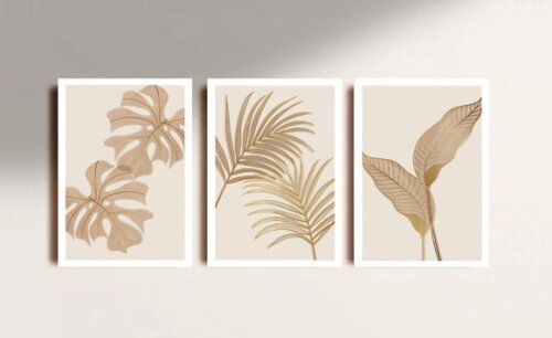 Kit Trio 3 Placas Decorativas Plantas Flores 21x30 A4