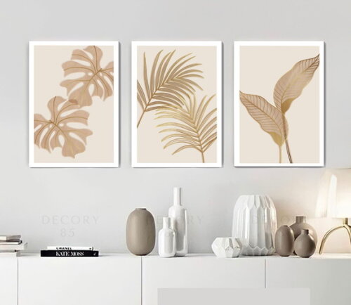 Kit Trio 3 Placas Decorativas Plantas Flores 30x42 A3