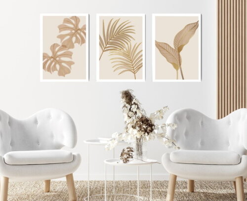 Kit Trio 3 Placas Decorativas Plantas Flores 42x60 A2