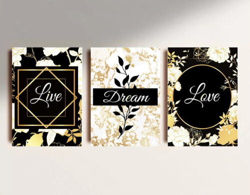 Kit Trio 3 Placas Decorativas Sala Quarto 42x60 A2