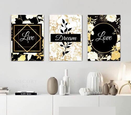 Kit Trio 3 Placas Decorativas Sala Quarto 42x60 A2