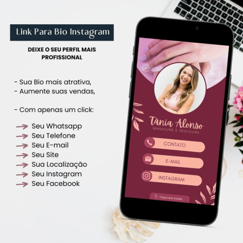 Link para Bio do Instagram Personalizado Manicure Salão