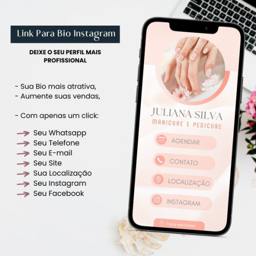 Link para Bio do Instagram Personalizado Manicure Salão