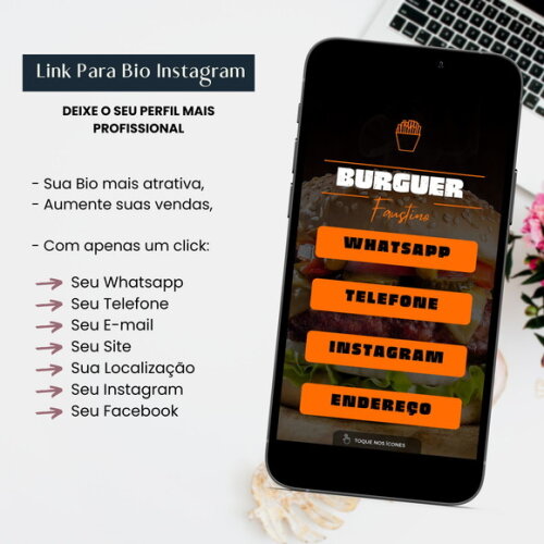 Link para Bio do Instagram Personalizado Hamburgueria