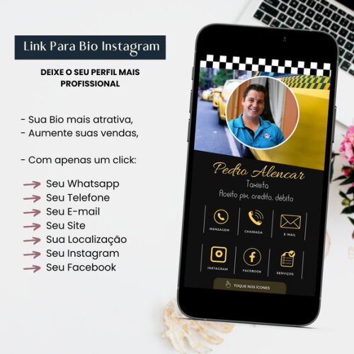 Link para Bio do Instagram Personalizado Taxista Uber 99 Pop