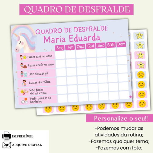 Quadro de Desfralde Unicórnio Arte Digital para Imprimir