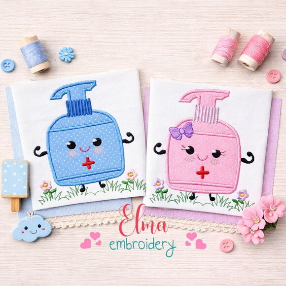 Matriz de Bordado Álcool Gel Infantil Aplique