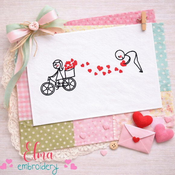 Matriz de Bordado Amor em Movimento Ponto Satim