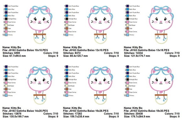 Matriz de Bordado Animais no Balão Fofinhos Aplique