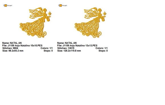 Matriz de Bordado Anjo Natalino Decorativo