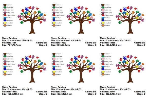 Matriz de Bordado Árvore da Inclusão Ponto Cheio
