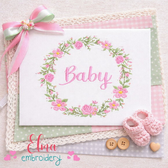Matriz de Bordado Baby Floral Delicado Ponto Satim