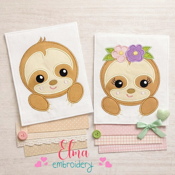 Matriz de Bordado Bichinhos Preguiça Baby Fofinhos