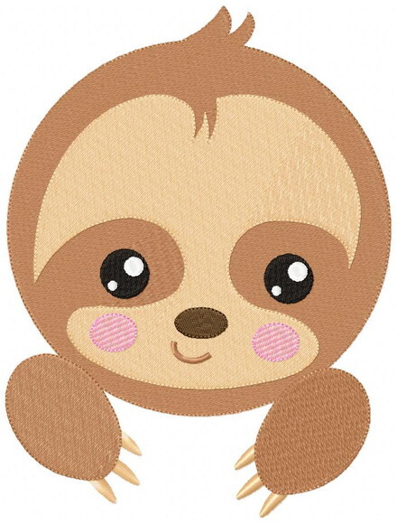 Matriz de Bordado Bicho Preguiça Baby Ponto Cheio