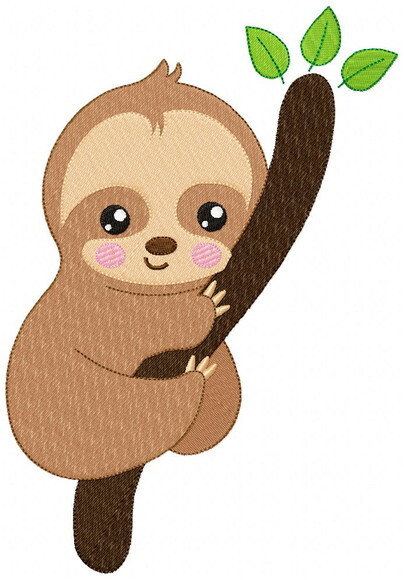 Matriz de Bordado Bicho Preguiça Baby Ponto Cheio
