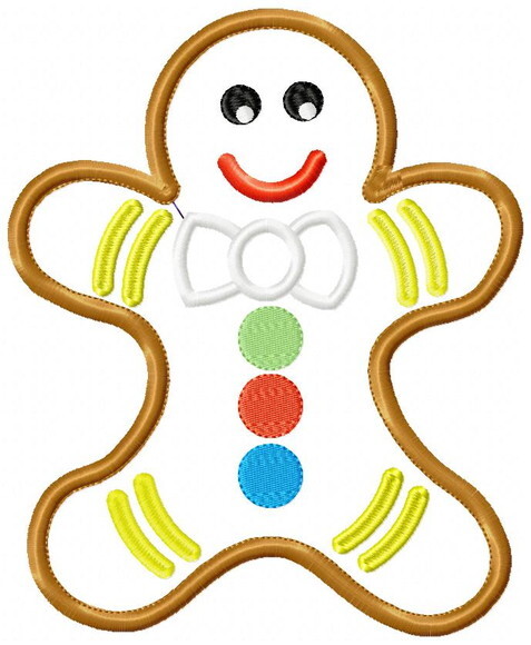 Matriz de Bordado Biscoito Gingerbread Aplique