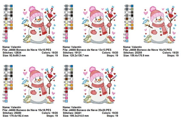 Matriz de Bordado Boneco de Neve Amor Ponto Sketch