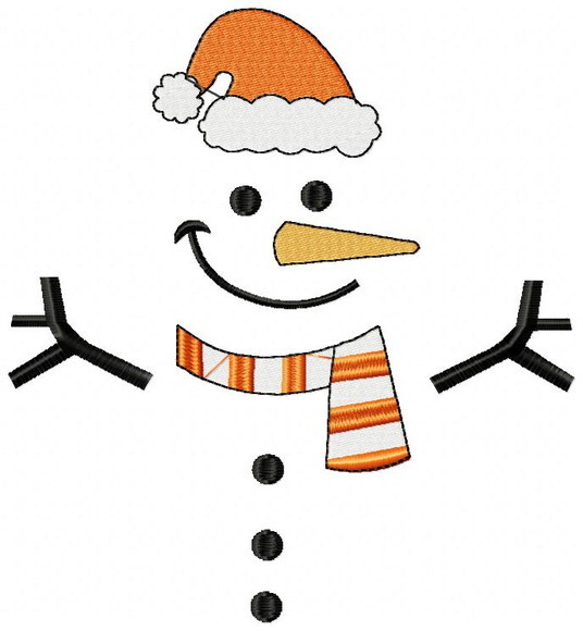Matriz de Bordado Boneco de Neve com Gorro e Cachecol
