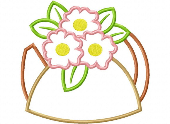 Matriz de Bordado Bule Chaleira com Flores Aplique