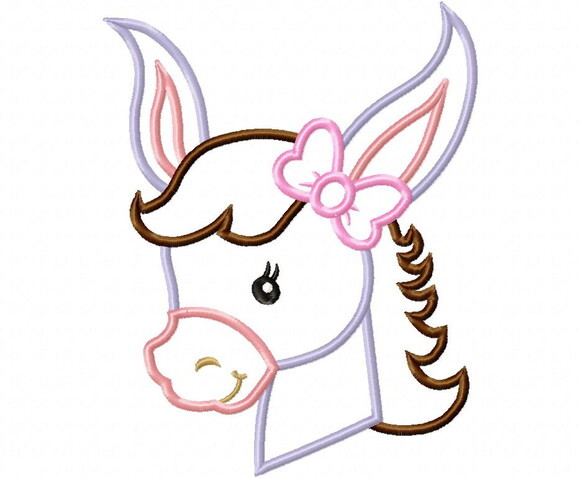 Matriz de Bordado Burro Burrinha Aplique