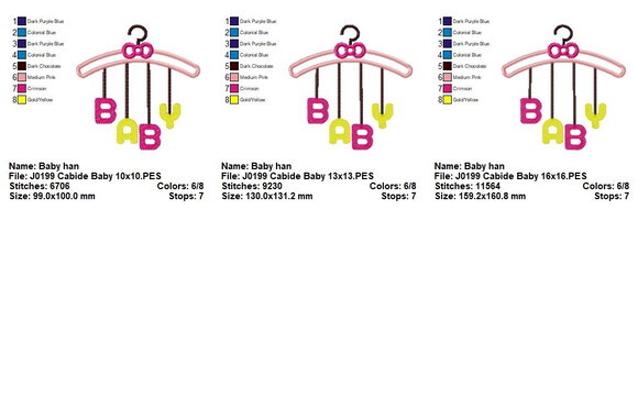 Matriz de Bordado Cabide Baby Aplique