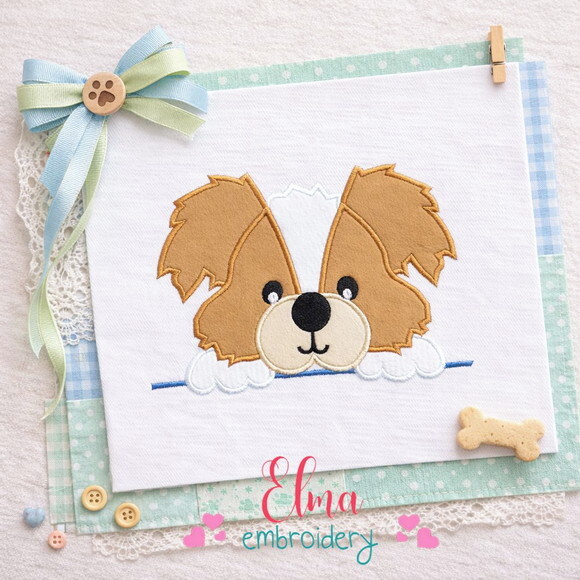 Matriz de Bordado Cachorrinho Espiando Aplique