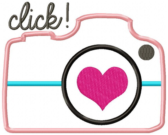 Matriz de Bordado Câmera Fotográfica Click Amor
