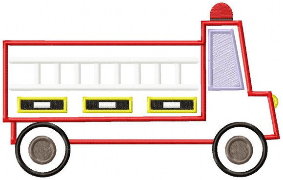 Matriz de Bordado Caminhão de Bombeiros Aplique